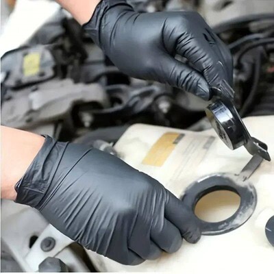 10/20/50/100PCS Black Nitrile Disposable Gloves for Work Lat