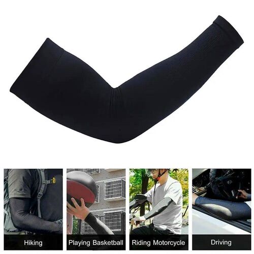 1 Pair Summer Sunscreen Sleeves Ice Silk Mens Plus Size Arm