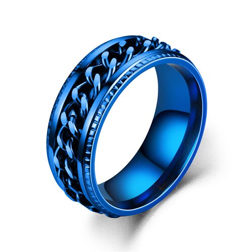 Anxiety Fidget Spinner Titanium Steel Rotatable Chain Ring F