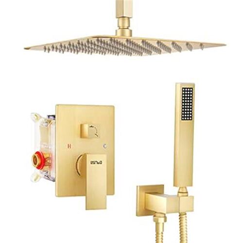 ESNBIA Shower System, Luxury 12 Inches Rain Shower Head w
