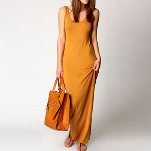 Sleeveless Women High Stch Tank Robe Summer O-neck Bodycon L
