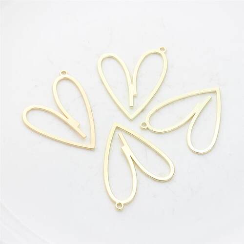 35mm 6pcs/lot Zinc Alloy Matte  Flat Hollow Heart Charms Pen