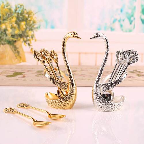 Swan Fruit Fork Storage Kitchen Fashion Creative Spoon Set