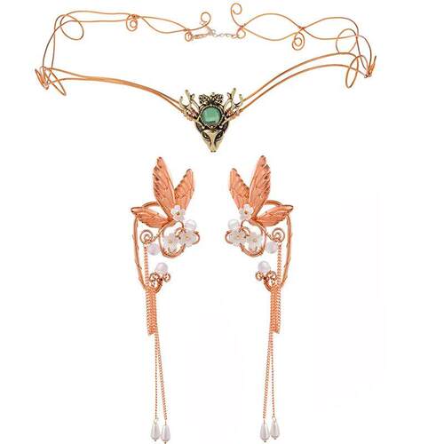 1set Fairy Elf Forest Tiara Faerie Witch Hair Crowns Goddess