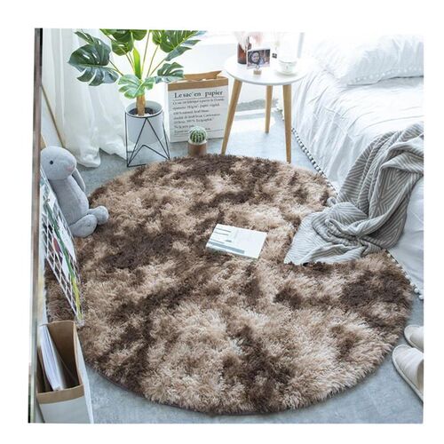 Nordic round carpet silk hair living room rug bedroom bedsi1