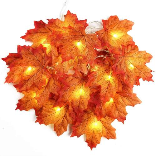 2/3/6M Christmas Decoration Artificial Maple Leaf Leaves LED