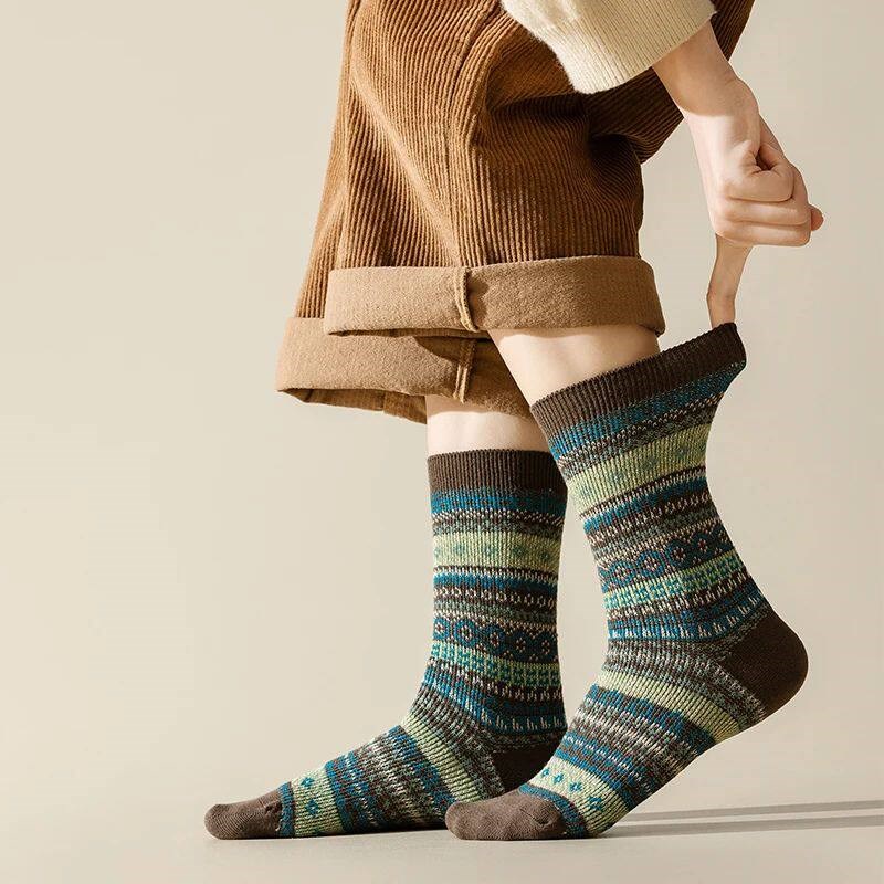 3 Pack Womens cotton Socks Autumn and Winter Warm Socks Thic