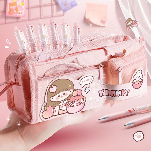 Korea Cute Pencil Cases for Girls Pencilcase Waterproof Canv