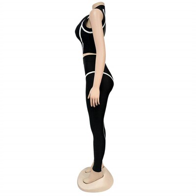 Fashion Streetwear Pants Set Women Bodycon Suit Female 2 Pie