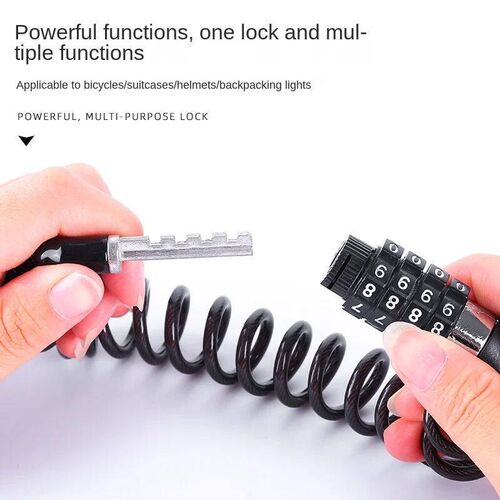 Bicycle Lock Steel Cable Chain Security Password 4 Digit Loc