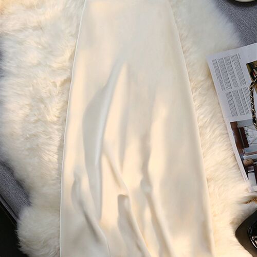 Syiwidii Silk Satin Long Skirts for Women 4 Seasons Elegant