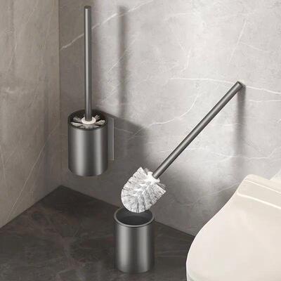 Bathroom Toilet Brush Holder Cleaning Tools Space Aluminum W
