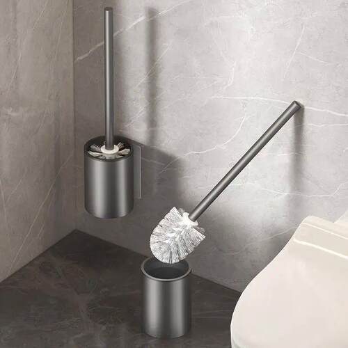 Bathroom Toilet Brush Holder Cleaning Tools Space Aluminum W