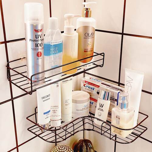 Bathroom storage rack, wall-mounted drill-free toilet shower