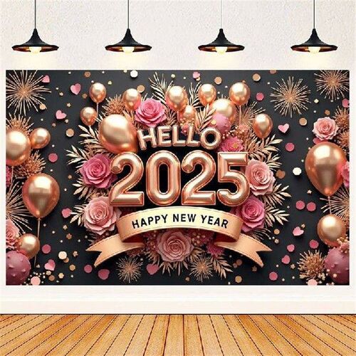 2025 Happy New Year Theme Party Background Banner New Year