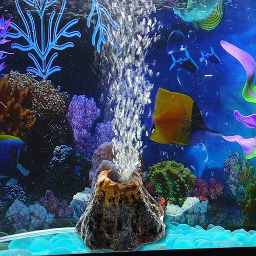 Volcano Shape Aquarium Fish Tank Decor oxygen pump air bubbl