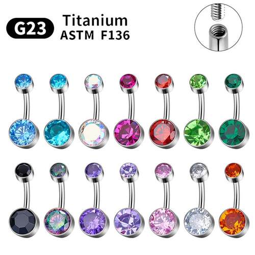 Belly Piercing Button Rings G23 Titanium Astm F136 14g Body