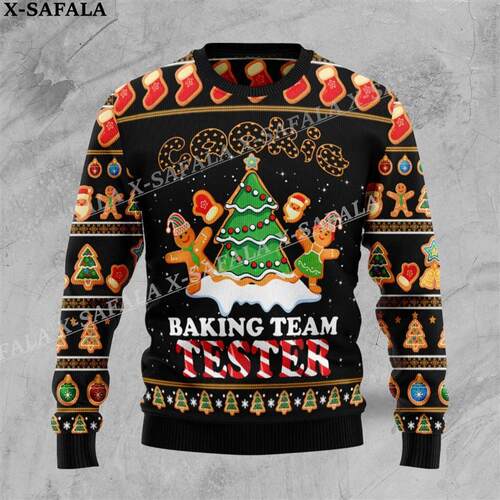 Oh Snap Gingerbread Man Bite Me Ugly Christmas Knit Sweaters