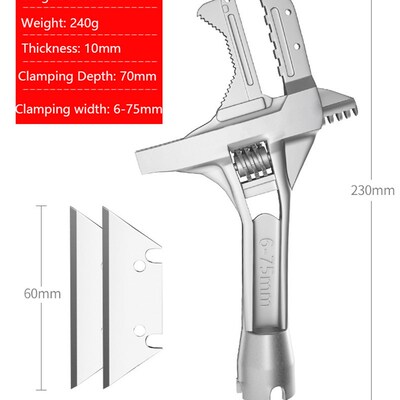 Sanitary Wrench Tool Movable Short Handle Large Opening Mult