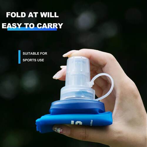 Folding Water Bottle TPU BPA-Free Collapsible Soft Flask Out