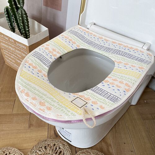 Soft Toilet Seat Cover Bri Time Cotton Gauze Waterproof Zipp