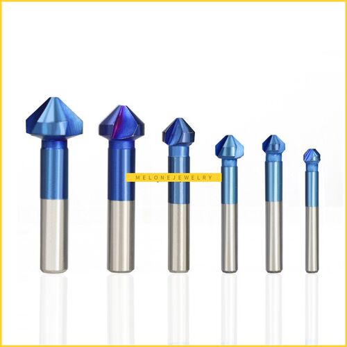 6pcs 90 Degrees 6.3-20.5mm Chamfer Drill Bit Set HSS 3 Flute