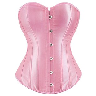 Women Overbust Corset Pink Black Red White Blue Brown Purple