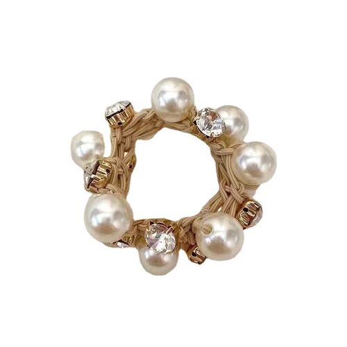 Elegant Pearl Head Rope Womens Simple Elegant Hair Rope Rub