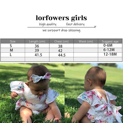 Cotton Baby Girl Clothes Costumes Floral Print Headband Bout