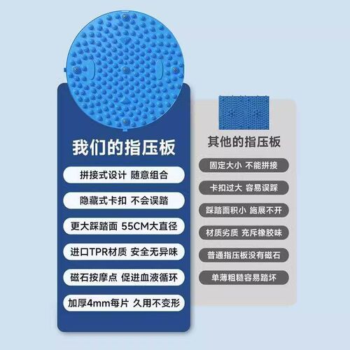 Foot massage mat with acupressure points for slow jogging in