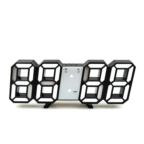 Desktop Clocks 3D Large LED Digital Wall Clock Date Time Cel