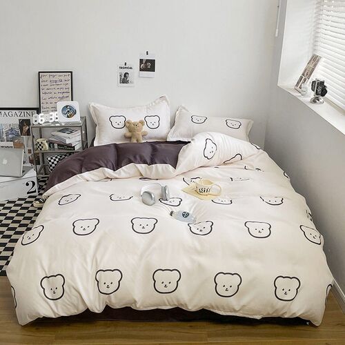 Aloe Vera Cotton 4-piece Brushed Bed Sheet And Quilt ver Fou