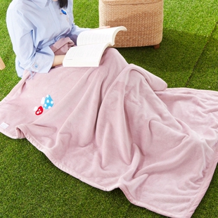 小毯子盖腿办公室午睡冬季加厚单人便携式披肩盖毯春秋珊瑚绒毛毯