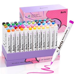 Arrtx 60 Colors Paint Markers Paint Pens, Acrylic Markers Br