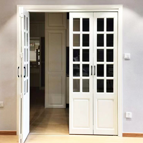 全折叠门房门无下轨道吊滑五金配件隔断移门推拉门静音万向吊轮