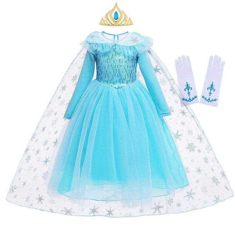 Elsa Dress for Kids Girl Children Clothing Long Sleeves图片