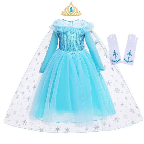 Elsa Dress for Kids Girl Children Clothing Long Sleeves