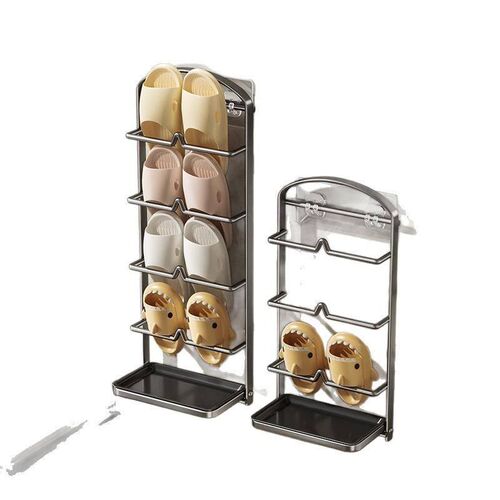 Bathroom slipper rack no-drill wall-mounted storage shelf, s
