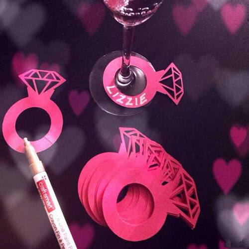 12pcs Ring Confetti Wedding Bachelorette Party Decor Diamond