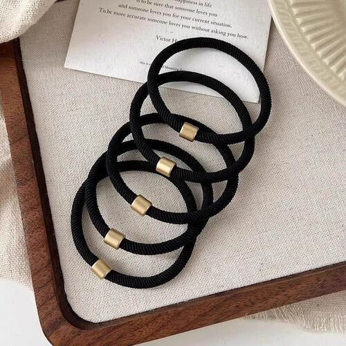 2025 New Simple Coffee-colored Elastic Hair Ties for Women -