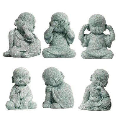 Little Monk Figurine Mini Monk Statue Cute Buddha Monk Statu