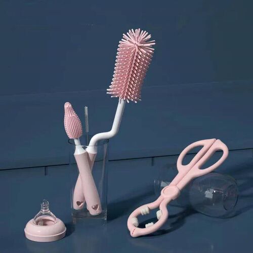 Silicone Bottle Cleaning Brush Baby Pacifier Straw Scrubber