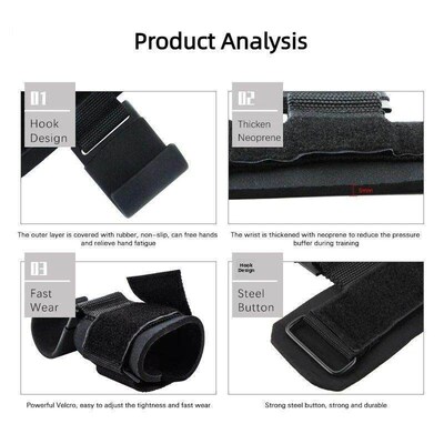 2Pcs Non-Slip Weight Lifting Hookspremium Pair Of Straps Wei