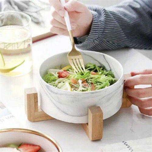 Marbling Ceramic Double Bowl For Dog Cat Puppy Water Food