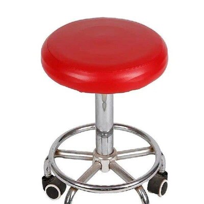 Round Chair Cover Elastic PU Leather Round Stool Chair