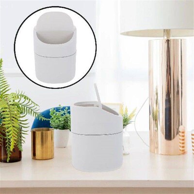 Car Trash Can Mini Rubbish Bin Waste Garbage Small White