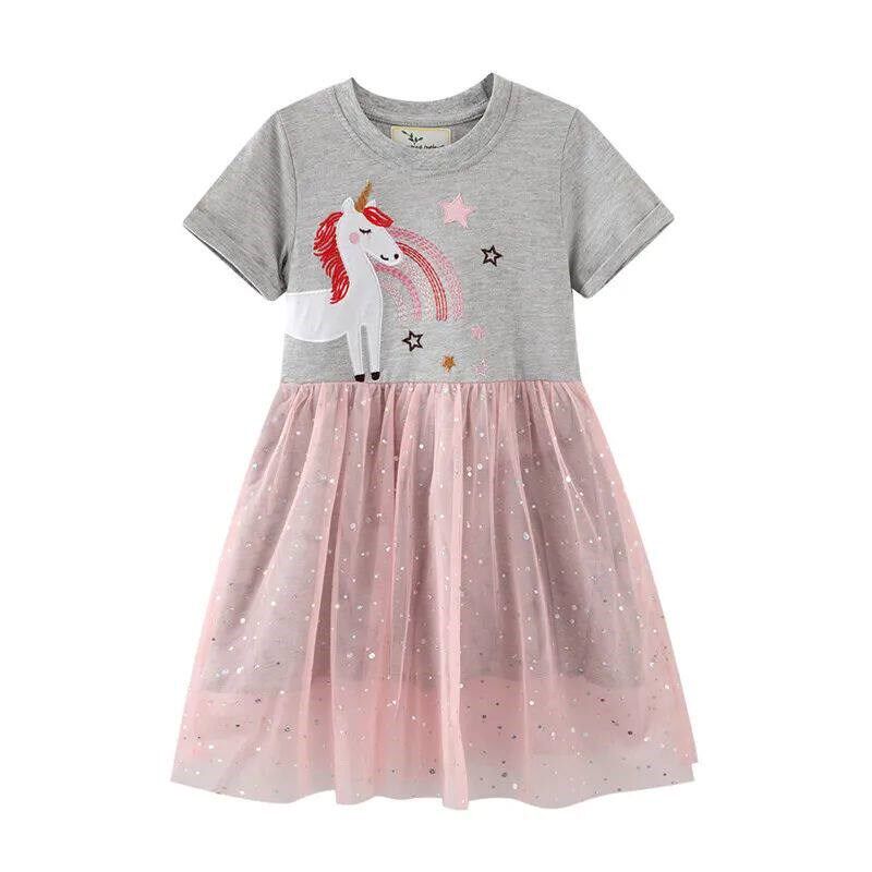 Jumping Meters Princess Baby Dresses With Giraffe Applique C