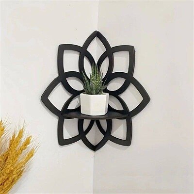 Lotus Corner Shelves Boho Wall Corner Shelves Floating
