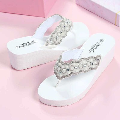 Slippers Womens Summer Pearl Sandals Slippers Outerwear Fas