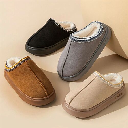 New Fashion Fluffy Platform Slippers for Women 2024 Winter P